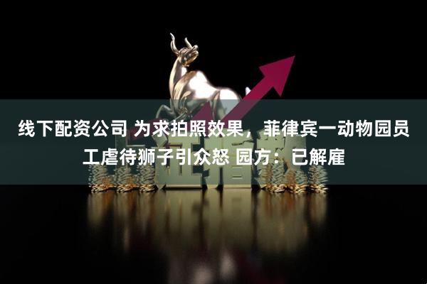 线下配资公司 为求拍照效果，菲律宾一动物园员工虐待狮子引众怒 园方：已解雇